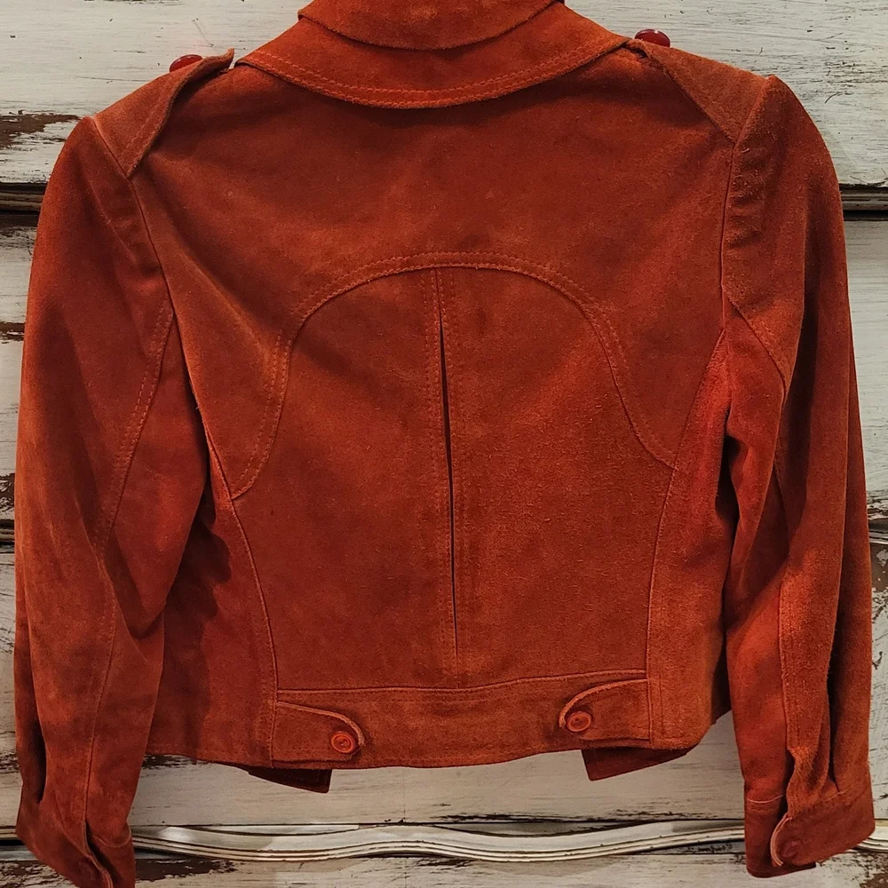 Vintage Suede Jacket - Rust Orange - Picture 2 of 6